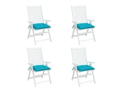 Cojines de silla 4 unidades tela Oxford turquesa 50x50x7 cm