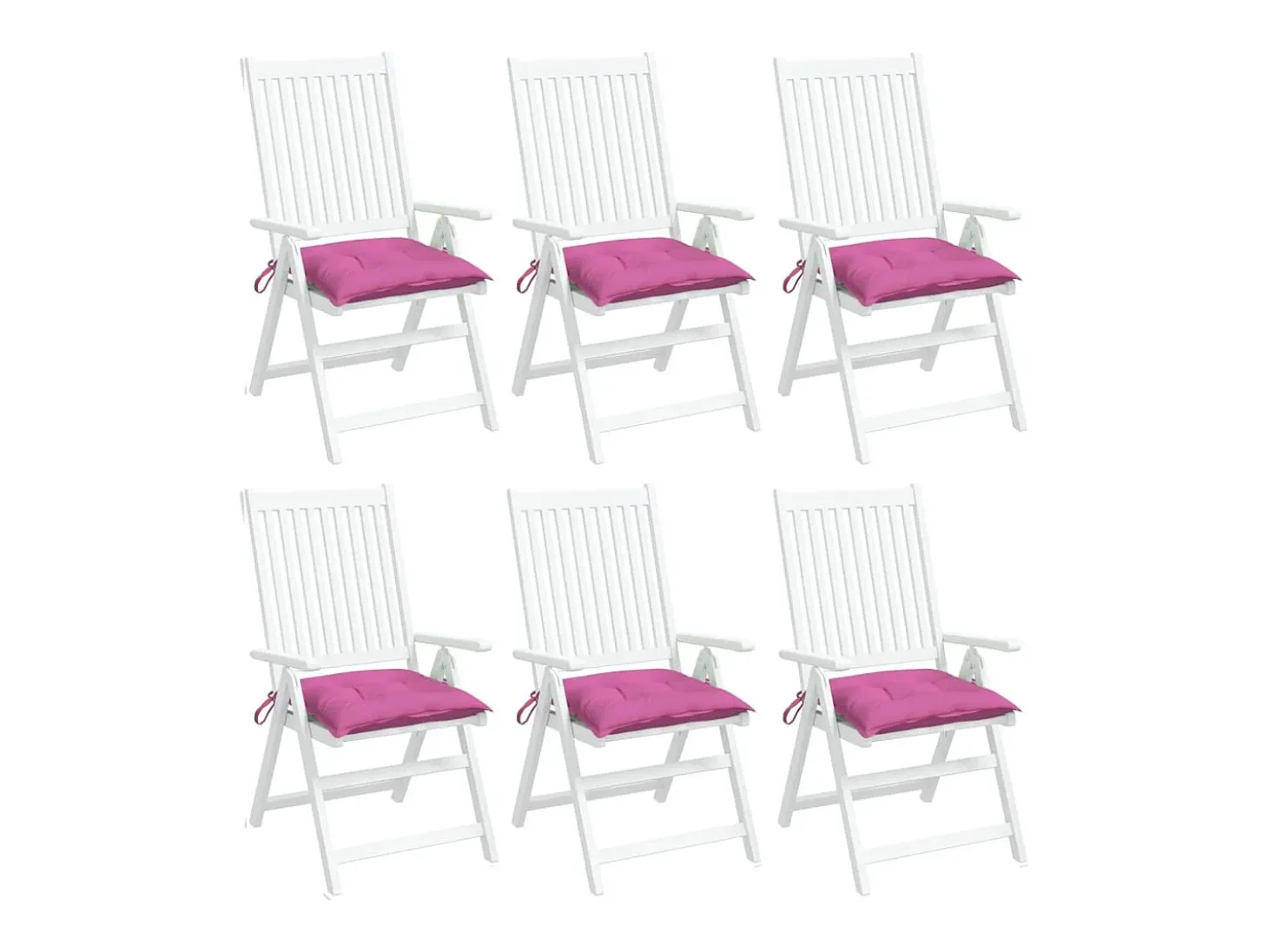 Cojines de silla 6 unidades tela Oxford rosa 50x50x7 cm