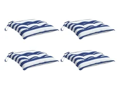 Cojines de silla 4 unidades tela Oxford rayas azul blanco 50x50x7 cm