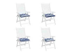 Cojines de silla 4 unidades tela Oxford rayas azul blanco 50x50x7 cm