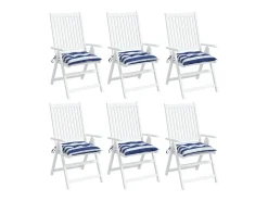 Cojines de silla 6 unidades tela Oxford rayas azul blanco 50x50x7 cm