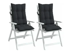 Cojines de silla con respaldo alto 2 unidades tela Oxford negro