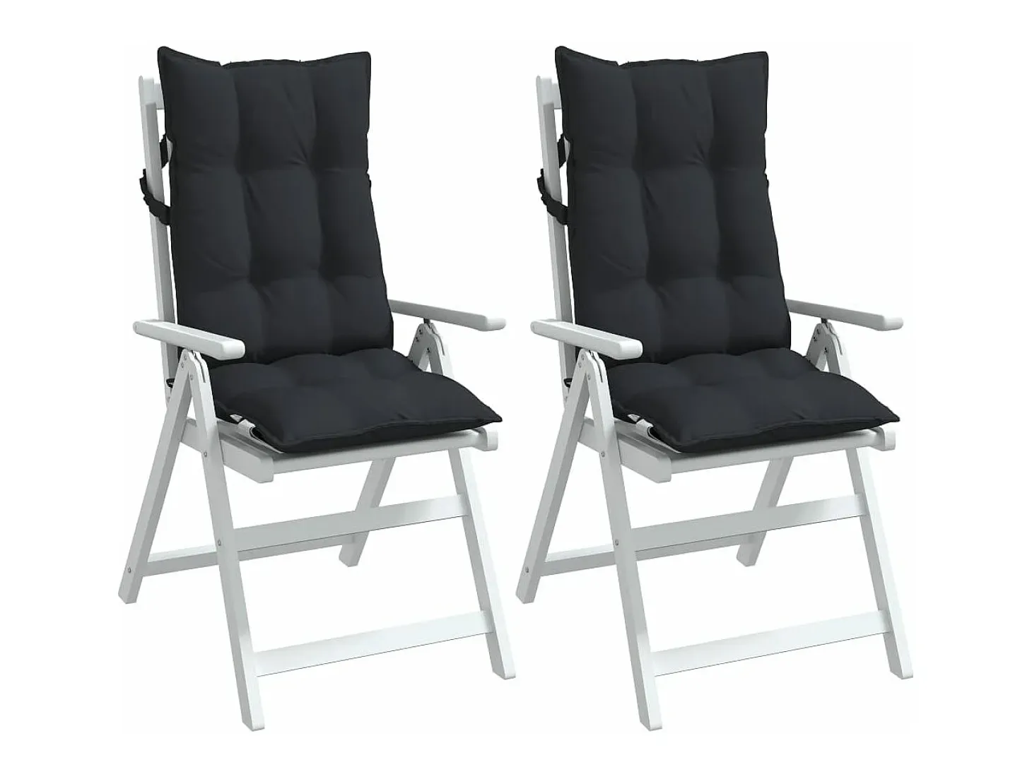 Cojines de silla con respaldo alto 2 unidades tela Oxford negro