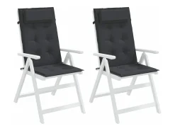 Cojines de silla con respaldo alto 2 unidades tela Oxford negro