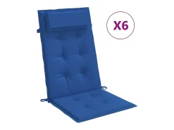 Cojines de silla con respaldo alto 6 unidades tela Oxford azul klein