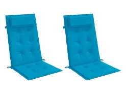 Cojines de silla con respaldo alto 2 unidades tela Oxford azul claro