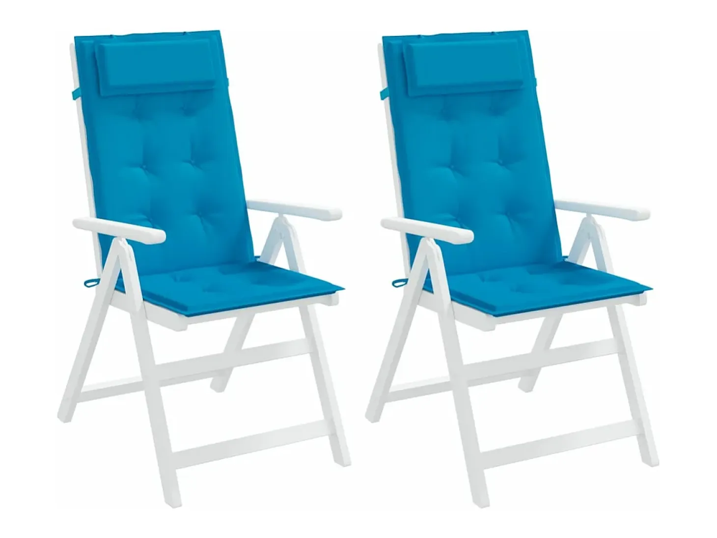 Cojines de silla con respaldo alto 2 unidades tela Oxford azul claro