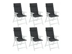 Cojines de silla con respaldo alto 6 unidades tela Oxford negro