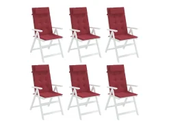 Cojines de silla con respaldo alto 6 unidades tela Oxford rojo tinto