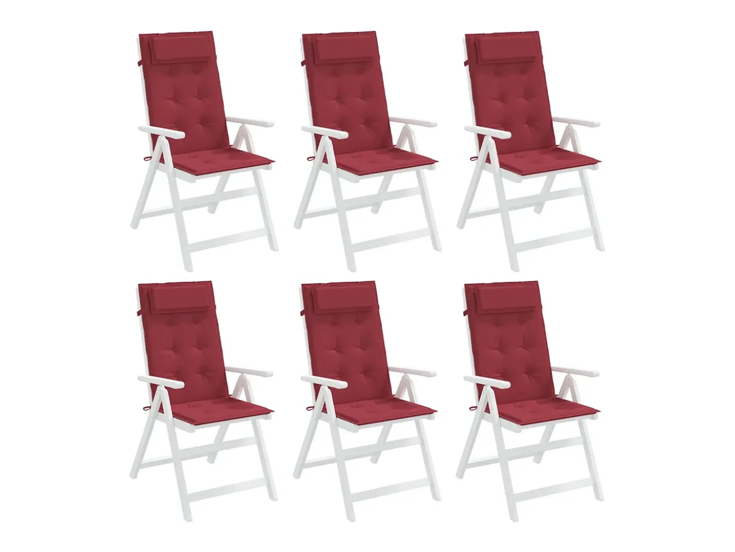 Cojines de silla con respaldo alto 6 unidades tela Oxford rojo tinto