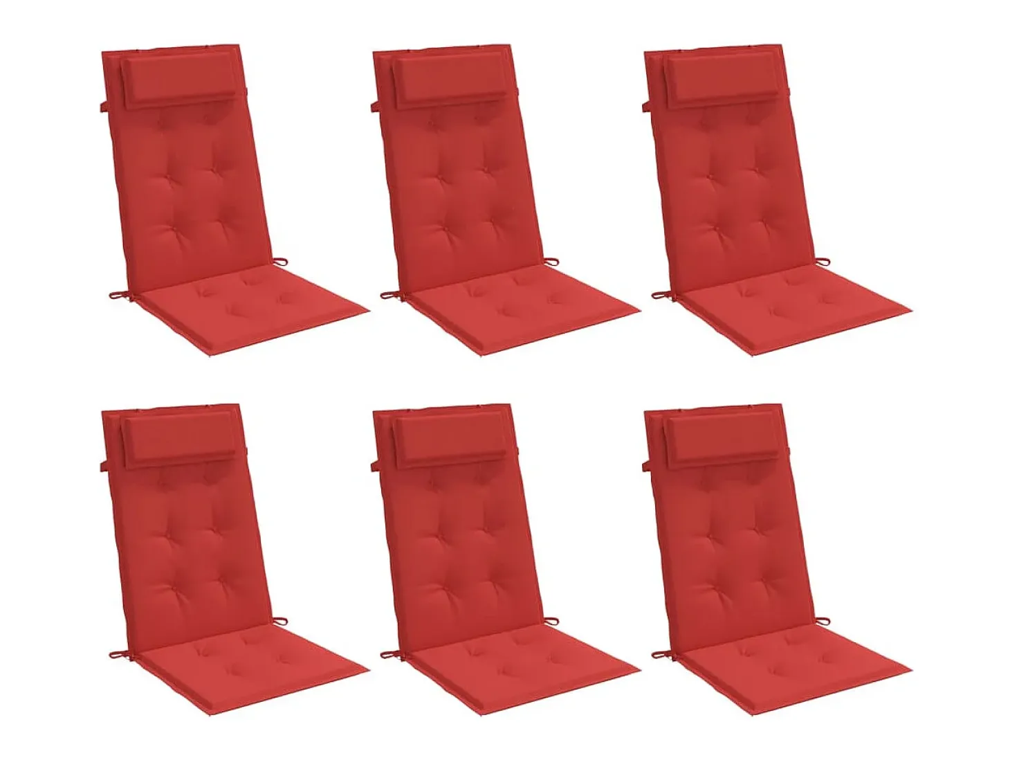 Cojines de silla con respaldo alto 6 unidades tela Oxford rojo