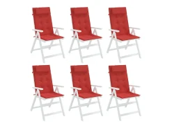 Cojines de silla con respaldo alto 6 unidades tela Oxford rojo