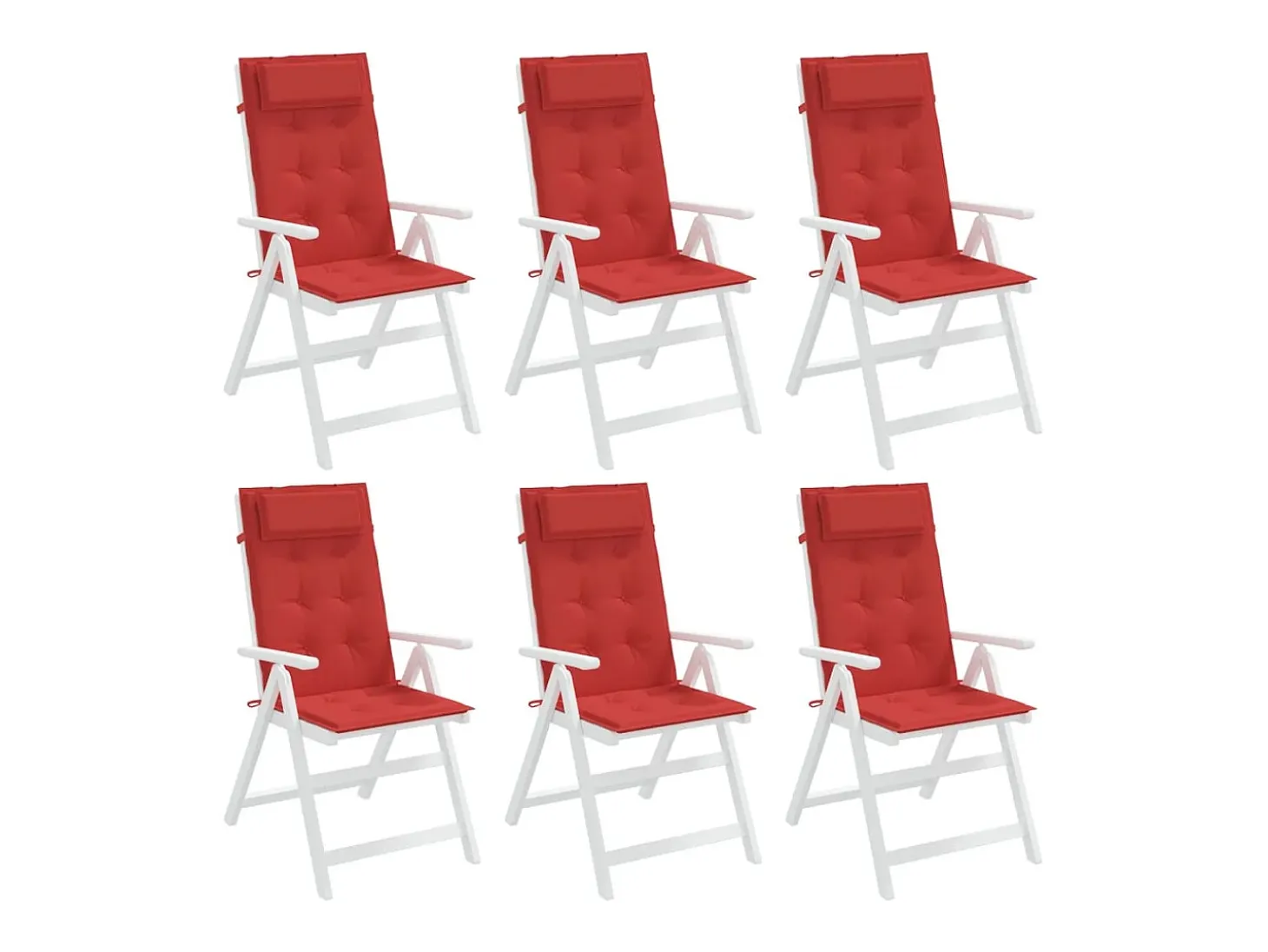 Cojines de silla con respaldo alto 6 unidades tela Oxford rojo