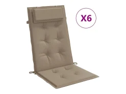 Cojines de silla con respaldo alto 6 unidades tela Oxford gris taupe