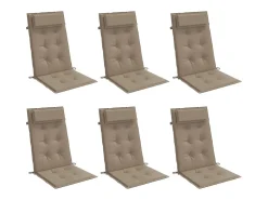 Cojines de silla con respaldo alto 6 unidades tela Oxford gris taupe