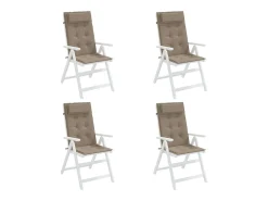 Cojines de silla con respaldo alto 4 unidades tela Oxford gris taupe