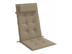 Cojines de silla con respaldo alto 2 unidades tela Oxford gris taupe