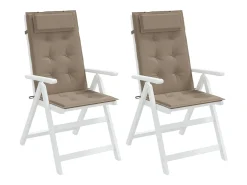 Cojines de silla con respaldo alto 2 unidades tela Oxford gris taupe