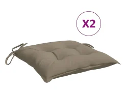 Cojines de silla de jardín 2 unidades tela Oxford taupé 40x40x7 cm
