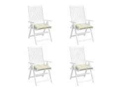 Cojines de silla de jardín 4 unidades tela Oxford crema 50x50x7 cm