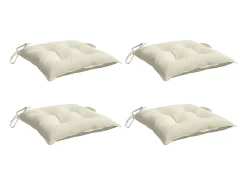 Cojines de silla de jardín 4 unidades tela Oxford crema 50x50x7 cm