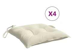 Cojines de silla de jardín 4 unidades tela Oxford crema 40x40x7 cm