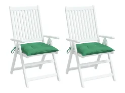 Cojines de silla de jardín 2 unidades tela Oxford verde 40x40x7 cm