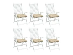 Cojines de silla de jardín 6 unidades tela Oxford beige 40x40x7 cm