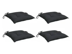 Cojines de silla de jardín 4 unidades tela Oxford negro 40x40x7 cm