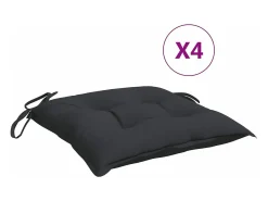Cojines de silla de jardín 4 unidades tela Oxford negro 40x40x7 cm