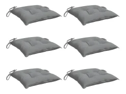 Cojines de silla de jardín 6 unidades tela Oxford gris 40x40x7 cm