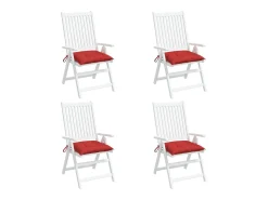 Cojines de silla de jardín 4 unidades tela Oxford rojo 50x50x7 cm