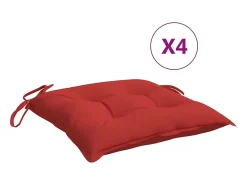 Cojines de silla de jardín 4 unidades tela Oxford rojo 50x50x7 cm