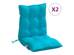 Cojines de silla de respaldo alto 2 unidades tela Oxford turquesa