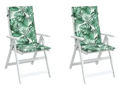 Cojines de silla de respaldo alto 2 unidades tela estampado de hojas