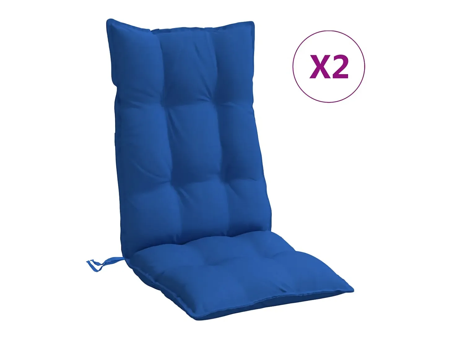 Cojines de silla respaldo alto 2 unidades tela Oxford azul klein