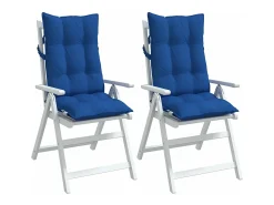 Cojines de silla respaldo alto 2 unidades tela Oxford azul klein