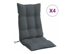 Cojines de silla respaldo alto 4 unidades tela Oxford gris antracita