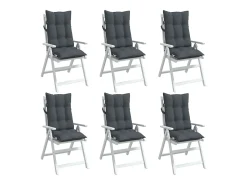 Cojines de silla respaldo alto 6 unidades tela Oxford gris antracita