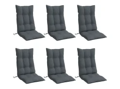 Cojines de silla respaldo alto 6 unidades tela Oxford gris antracita
