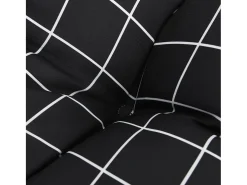 Cojines de silla respaldo bajo 2 unidades tela Oxford cuadros negro