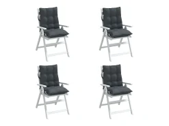 Cojines de silla respaldo bajo 4 unidades tela Oxford gris antracita