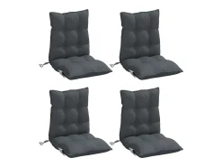 Cojines de silla respaldo bajo 4 unidades tela Oxford gris antracita