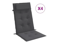 Cojines de silla respaldo alto 4 unidades tela Oxford gris antracita