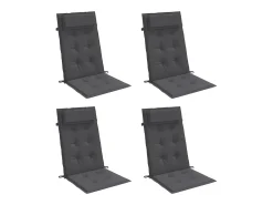 Cojines de silla respaldo alto 4 unidades tela Oxford gris antracita