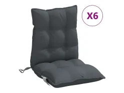 Cojines de silla respaldo bajo 6 unidades tela Oxford gris antracita