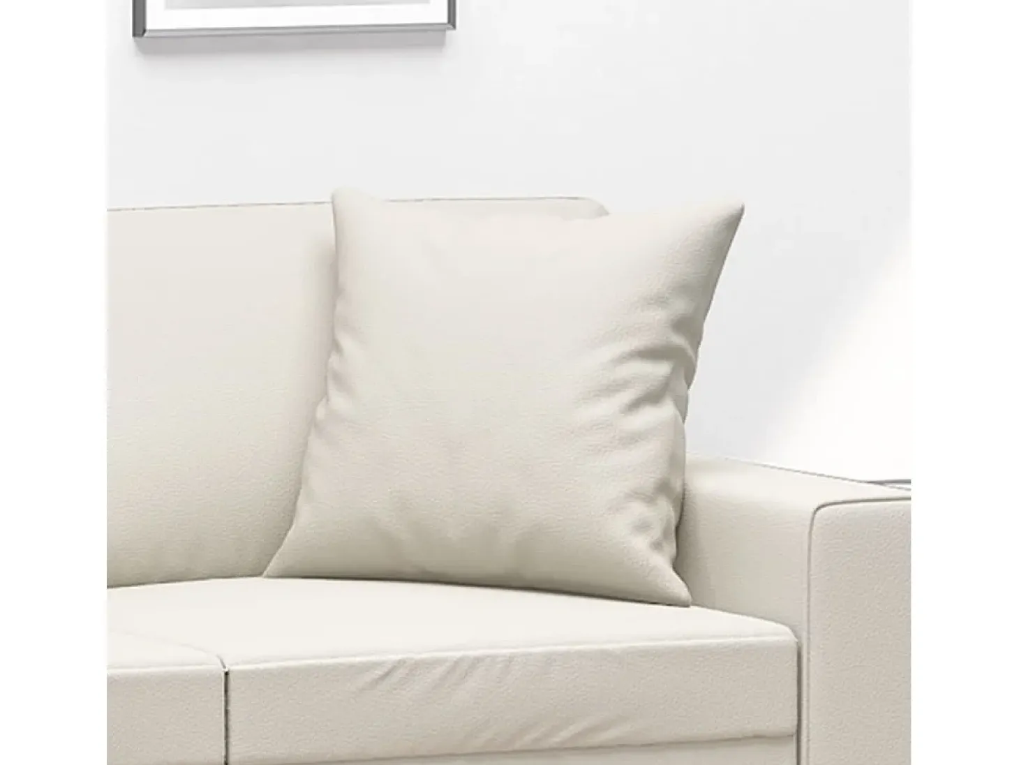Cojines decorativos 2 uds cuero sintético crema 40x40 cm ES484694