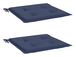 Cojines para muebles palets 2 unidades tela azul marino 40x40x3 cm