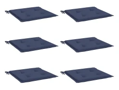 Cojines para muebles palets 6 uds tela azul marino 50x50x3 cm ES236637