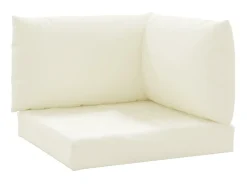 Cojines para palets 3 unidades tela Oxford blanco crema ES833473